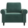 Sillón de terciopelo verde oscuro 60 cm