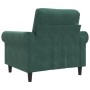 Sillón de terciopelo verde oscuro 60 cm