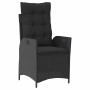 Conjunto de Comedor de Jardín 3 pcs Negro ratán sintético
