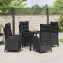 Conjunto de Comedor de Jardín 5 pcs Negro ratán sintético
