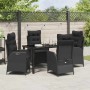 Conjunto de Comedor de Jardín 5 pcs Negro ratán sintético