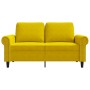 Sofá de 2 plazas terciopelo amarillo 120 cm