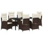 Conjunto de Comedor de Jardín 7 pcs Marrón ratán sintético