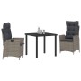 Conjunto de Comedor de Jardín 3 pcs Gris ratán sintético