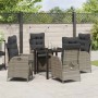 Conjunto de Comedor de Jardín 5 pcs Gris ratán sintético