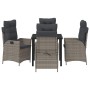 Conjunto de Comedor de Jardín 5 pcs Gris ratán sintético