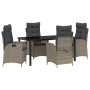 Conjunto de Comedor de Jardín 5 pcs Gris ratán sintético