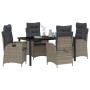 Conjunto de Comedor de Jardín 5 pcs Gris ratán sintético
