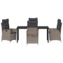 Conjunto de Comedor de Jardín 5 pcs Gris ratán sintético