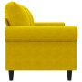 Sofá de 3 plazas terciopelo amarillo 180 cm