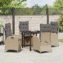 Conjunto de Comedor de Jardín 5 pcs Beige ratán sintético