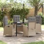 Conjunto de Comedor de Jardín 5 pcs Beige ratán sintético