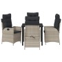 Conjunto de Comedor de Jardín 5 pcs Gris Claro ratán sintético