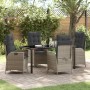 Conjunto de Comedor de Jardín 5 pcs Gris Claro ratán sintético