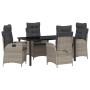 Conjunto de Comedor de Jardín 5 pcs Gris Claro ratán sintético