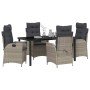 Conjunto de Comedor de Jardín 5 pcs Gris Claro ratán sintético