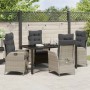 Conjunto de Comedor de Jardín 5 pcs Gris Claro ratán sintético