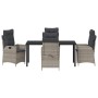 Conjunto de Comedor de Jardín 5 pcs Gris Claro ratán sintético
