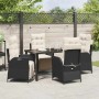 Conjunto de Comedor de Jardín 5 pcs Negro Poliratán