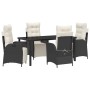 Conjunto de Comedor de Jardín 5 pcs Negro Poliratán