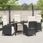 Conjunto de Comedor de Jardín 5 pcs Negro Poliratán