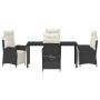 Conjunto de Comedor de Jardín 5 pcs Negro Poliratán