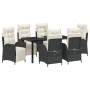 Conjunto de Comedor de Jardín 7 pcs Negro Poliratán