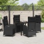 Conjunto de Comedor de Jardín 5 pcs Negro Poliratán