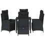 Conjunto de Comedor de Jardín 5 pcs Negro Poliratán