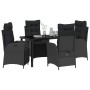 Conjunto de Comedor de Jardín 5 pcs Negro Poliratán