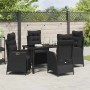 Conjunto de Comedor de Jardín 5 pcs Negro Poliratán