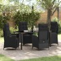 Conjunto de Comedor de Jardín 5 pcs Negro Poliratán