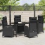 Conjunto de Comedor de Jardín 5 pcs Negro Poliratán