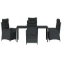 Conjunto de Comedor de Jardín 5 pcs Negro Poliratán