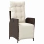 Conjunto de Comedor de Jardín 3 pcs Marrón Poliratán