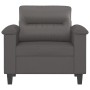 Sillón cuero sintético gris 60 cm