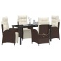 Conjunto de Comedor de Jardín 5 pcs Marrón Poliratán