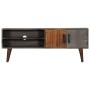 TV-Schrank aus massivem, rauem Mangoholz, grau, 130 x 30 x 46 cm von vidaXL, TV-Möbel - Ref: Foro24-282743, Preis: 222,17 €, ...