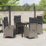 Conjunto de Comedor de Jardín 5 pcs Gris Poliratán