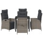 Conjunto de Comedor de Jardín 5 pcs Gris Poliratán