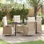Conjunto de Comedor de Jardín 5 pcs Beige Poliratán