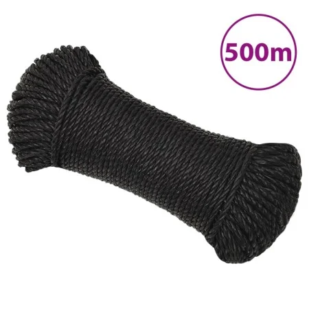 Black polypropylene work rope 8 mm 500 m by vidaXL, Ropes and metal cords - Ref: Foro24-153010, Price: 102,32 €, Discount: %