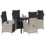 Conjunto de Comedor de Jardín 5 pcs Gris Claro Poliratán