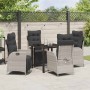 Conjunto de Comedor de Jardín 5 pcs Gris Claro Poliratán