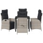 Conjunto de Comedor de Jardín 5 pcs Gris Claro Poliratán