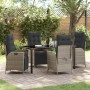 Conjunto de Comedor de Jardín 5 pcs Gris Claro Poliratán