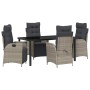 Conjunto de Comedor de Jardín 5 pcs Gris Claro Poliratán