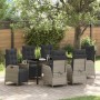 Conjunto de Comedor de Jardín 7 pcs Gris claro Poliratán