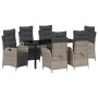 Conjunto de Comedor de Jardín 7 pcs Gris claro Poliratán