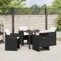 Conjunto de Comedor de Jardín 5 pcs Negro ratán sintético
